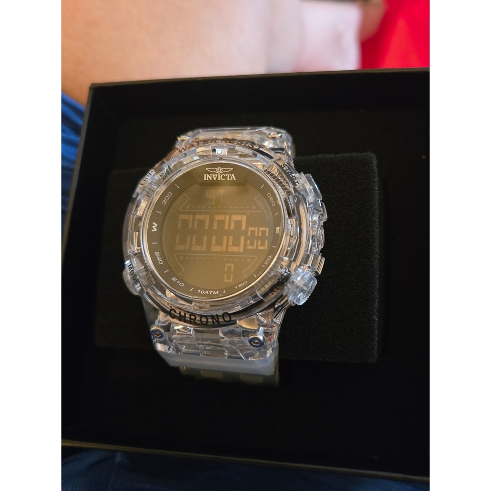 Invicta Elements 49041 Digital Chronograph Transparent Clear Resin Watch 10ATM